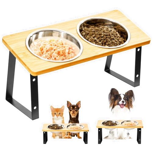 Smartoo Stainless Steel Elevated Cat Bowls - 15 Raised, Anti Vomiting, Dishwasher Safe