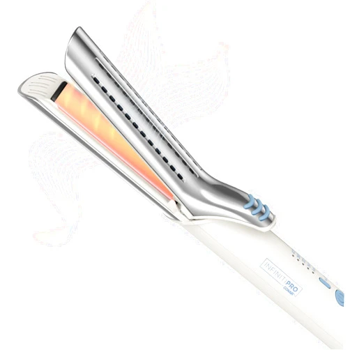 Conair INFINITIPRO BY CONAIR 2-in-1 Cool Air Curling Iron and Flat Iron Luxe, Protects Against Damage and Locks in Style for Effortless Long Lasting Curls, Waves & Straight Looks with One Tool