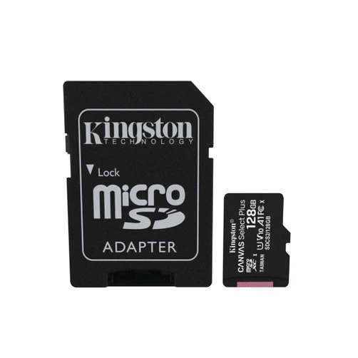 Kingston 128GB Canvas Select Plus microSDXC Card | Up to 100MB/s | A1 Class 10 UHS-I | with Adapter | SDCS2/128GB