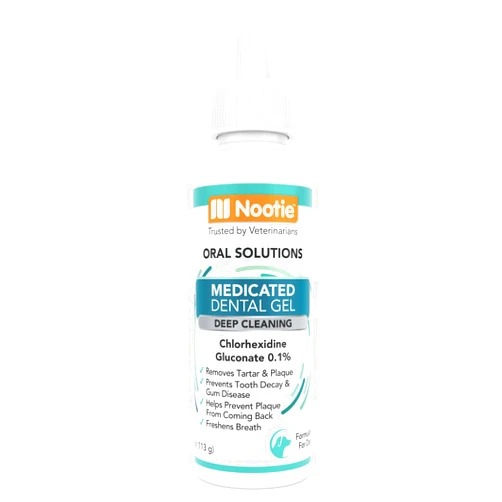 Nootie Medicated Dental Gel for Dogs, Dog Breath Freshener, Cleans Teeth for Dogs - Prevents Plaque and Tartar Dog Oral Care, 4oz