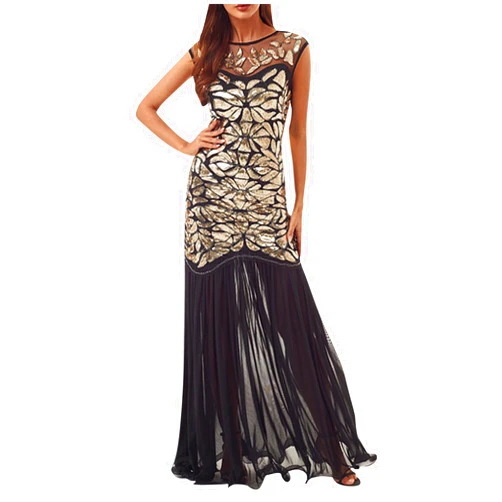 Generic Long Maxi Dress for Womens Evening Prom Dress 1920s Vintage Flapper Cocktail Mermaid Party Formal Gowns Sleeveless Sundress