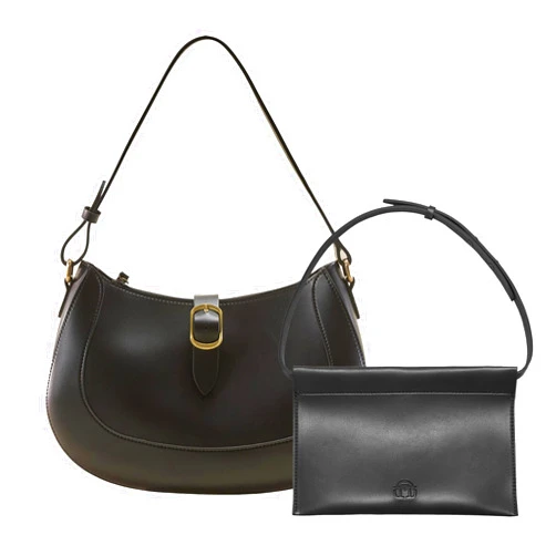 SUNLIGHT LEAVES Vintage Vegan Leather Crescent Hobo Bag For Women Lunar Shoulder Purse Satchel Under Arm Lady Handbag