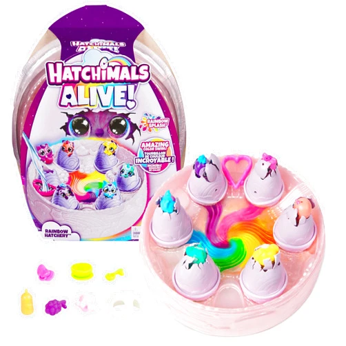 Hatchimals Alive, Rainbow Hatchery with 6 Mini Figures in Color Reveal Eggs & Over 10 Accessories, Kids Toys for Ages 3 and up