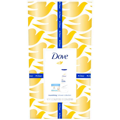 Dove Nourishing Care Gift Set – Deep Moisture Body Wash + Crushed Macadamia & Rice Milk Exfoliating Body Polish (2 Piece Set)