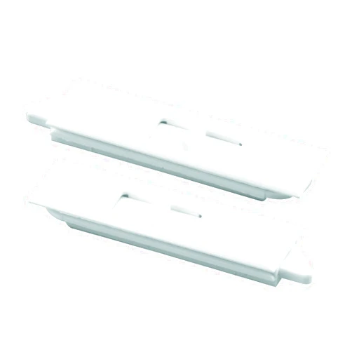 Prime-Line F 2734 Tilt Latch Pair, White Plastic Construction, Spring-Loaded, Snap-In (1 Pair)