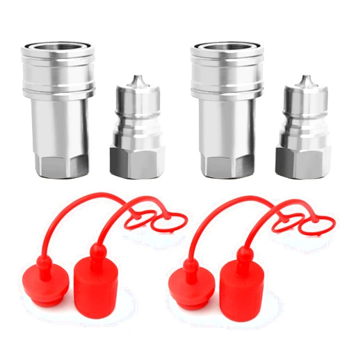CEKER 3/8 NPT Ag ISO 7241-A Hydraulic Coupler, CEKER Poppet Pioneer Style Hydraulic Quick Connect Tractor Coupling,Carbon Steel Poppet Valve 2Set