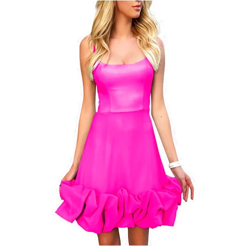 WOIDOCE Women's Short Homecoming Dresses Flounce Bustier Trim Ruffle Formal Mini Evening Party Dress 2024