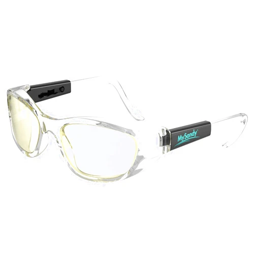 MYSANDY Anti-Fog Safety Glasses Clear with Side Shields, Amber Lens, protective eyewear Scratch-Resistant Polycarbonate Lenses, 1 Pair