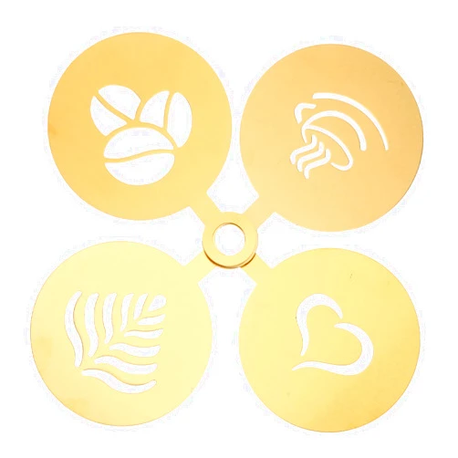 HEMOTON 4pcs Coffee Latte Heart Shaped Coffee Cake Coffee Foam Stencils Coffee Art Stencil Latte Stencils Cookie Containers Coffee DIY Accessories Stainless Steel Tool Sprinkle Water