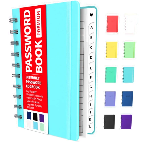 Forvencer Password Book with Individual Alphabetical Tabs, 4