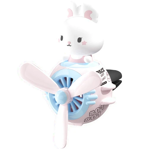 Yokosea Car Air Fresheners Pilot Rabbit Cute Car Diffuser Rotating Propeller Cartoon Automotive Air Outlet Fan Creative Car Perfume Decoration Automotive Air Fresheners for Cars (Pilot Rabbit)