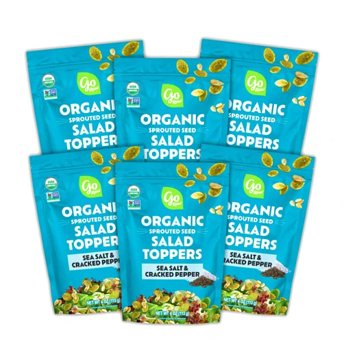 Go Raw Organic Sprouted Sea Salt & Cracked Pepper Salad Toppers, 4 oz, 6 Pack, Pumpkin & Sunflower Seeds, Keto, Kosher