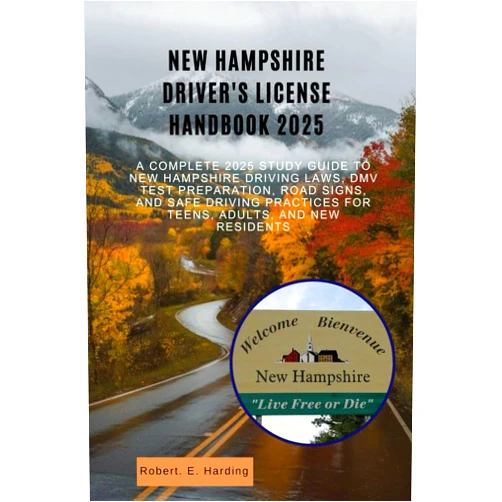 By Robert. E Harding (Author) New Hampshire driver's license handbook 2025: A Complete 2025 Study Guide to New Hampshire Driving Laws, DMV Test Preparation, Road Signs, and Safe ... (DMV) with possible questions and Answers)
