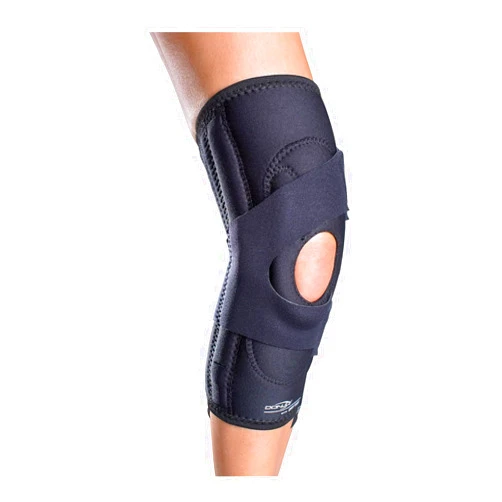 DonJoy Lateral J Patella Knee Support Brace with Hinge, Neoprene Construction, and Lateral to Medial Straps (Medium, Right Leg)