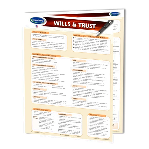 Permacharts Wills and Trusts Family Law - Quick Reference Guide by Permacharts
