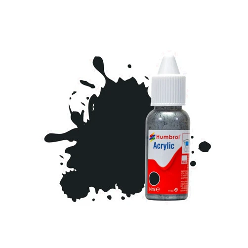 Humbrol Acrylic Paint - DB0021 No 21 Black - Gloss (14 ml) - Model Craft Paint, Acrylic Paint for Models such as Vehicles, Planes, Diecast Figures and More - Artist Quality Modelling Paint