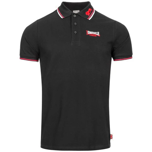 Spirit of England Lonsdale Classic Men's Polo Shirt Embroidered Logo 100% Cotton Pique Slim-Fit