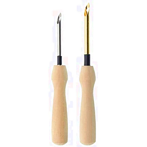 INSO 2 PCS Wooden Handle Embroidery Pen, Punch Needle Set Craft Needlework Stitching Kit Include Embroidery Hoop Fabric Table Cloth Felting Threader