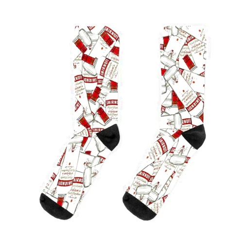 OWENIEN Unisex Socks Smirnoff Birthday Vodka Spandex Bottles Polyester Sublimation Unique Socks For Men Women Sport Running, 10-13