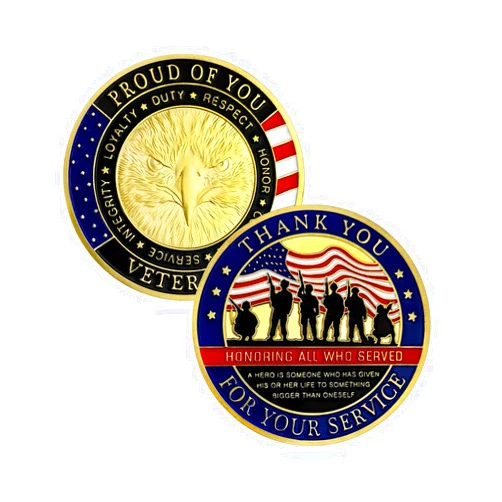 Glamtune Thank You for Your Service Military Veterans Challenge Coin Appreciation Gift