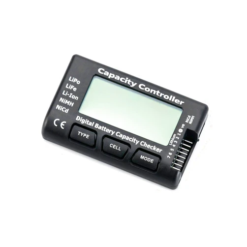 QWORK RC Cellmeter Controller Tester Voltage Tester, 7 Digital Battery Capacity Checker Compatible with LiPo Life Li-ion NiMH Nicd Battery