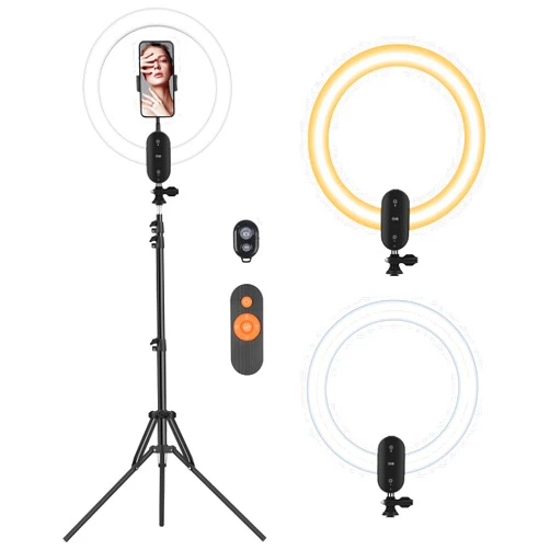 Kmasic 12 inch Ring Light 2800mAh Rechargeable, LED Circle Selfie Ringlight Cordless with 63