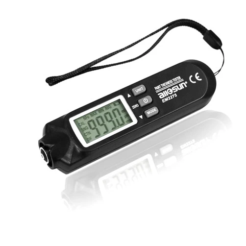 allsun Digital Paint Thickness Tester Car Paint Depth Gauge UM/mil,0-2000UM Range Auto Power Off 3 Data Hold Modes