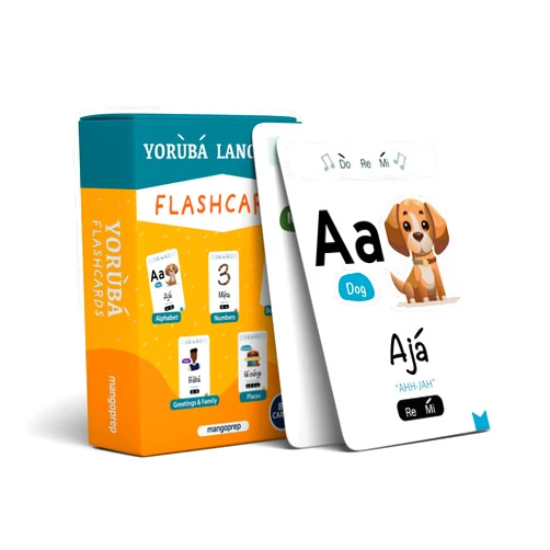 Mangoprep Yoruba Language Colorful Flashcards, Beginners, Kids and Adults,Learn to Speak, Alphabet, Numbers, Greetings, Family, Body Parts, Places,Early Learning, African,Nigerian (88 Cards) (New Edition)
