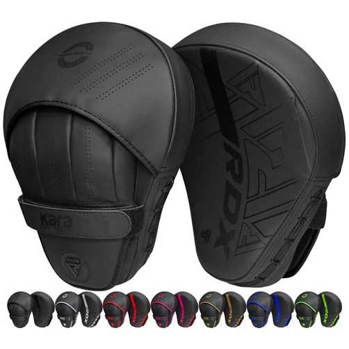 RDX Boxing Pads Curved Focus Mitts, Maya Hide Leather Kara Hook and jab Training Pads, Adjustable Strap Ventilated, MMA Muay Thai Kickboxing Coaching Martial Arts Punching Hand Target Strike Shield