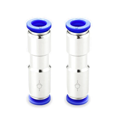 Yoebor Metalwork Nickel Plated Brass & Plastic Push to Connect Inline Check Valve Union Fitting, 12mm Tube OD (Pack of 2)