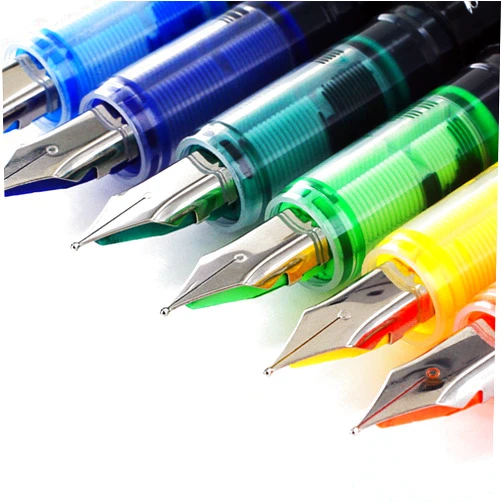 Thornton's Office Supplies Disposable Fountain Pens, Medium Point, Assorted Colors, Pack Of 12 (TOS-DFPAST12M)