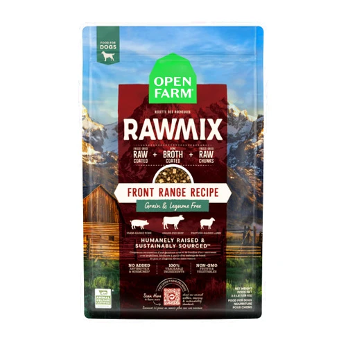 Open Farm RawMix Grain-Free Front Range Recipe for Dogs, Includes Kibble, Bone Broth, and Freeze Dried Raw, Inspired by The Wild, Humanely Raised Protein and Non-GMO Fruits and Veggies, 3.5 lb
