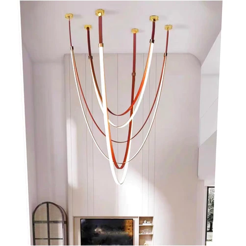 PRTSER Chandeliers for high Ceilings Duplex Building Large Chandelier Living Room Villa Modern Minimalist Staircase Chandelier (A-Small)