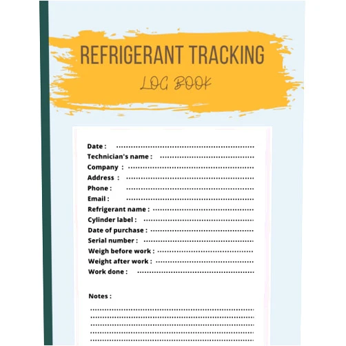 Lucas Refrigerant Refrigerant Tracking Log Book: HVAC Technician Refrigerant Logbook, 609 MACS for HVAC Technicians, Large Print 8.5