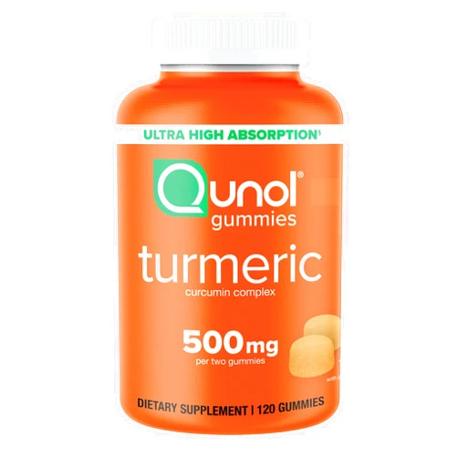 Qunol Turmeric Gummies, Gummy with 500mg Turmeric Curcumin, Joint Support Supplement, Ultra High Absorption Tumeric Curcumin, Vegan, Gluten Free, 2 Month Supply, 120 Count