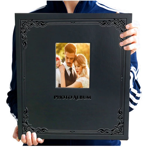 ZOVIEW ART Photo Album Can Hold 3X5 4X6 5X7 6X8 8X10 Photos, Self Adhesive Magnetic DIY Scrapbook Albums (Black, Large)
