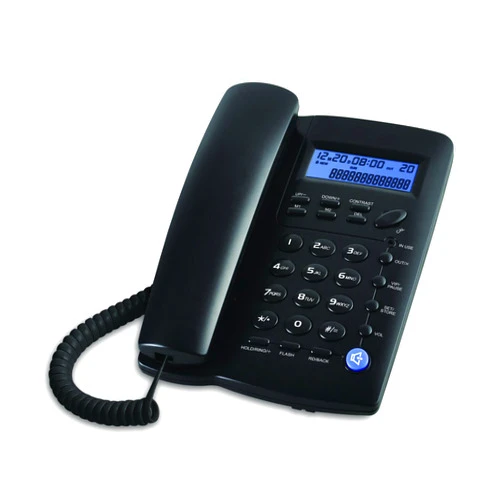 ORNIN Y043 Corded Landline Telephone for Home, Caller ID/Call Waiting, Easy-to-Use, Speaker, Display, Desk Phone Only (Black)