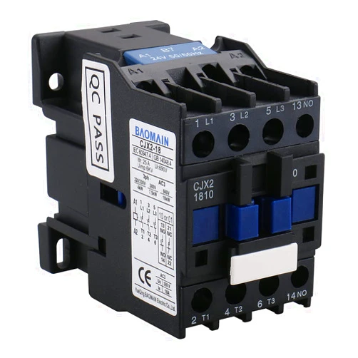 Baomain AC Contactor CJX2-1810 24V 50/60 Hz Coil 3 Phase 660V 18A, Contactor Switch Auxiliary 1NO, Universal Circuit Control,DIN Rail Mount