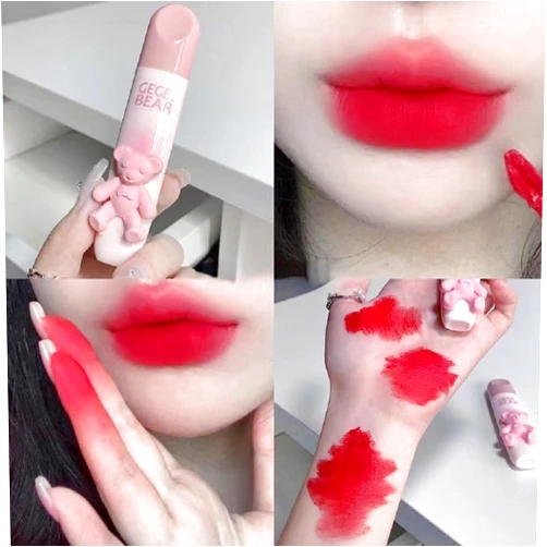 Generic Popular Gege Bear Bear Tender Lip Glaze Soft Mist Milk Mist Matte Lip Gloss Lip Mud Affordable Student Party (6)