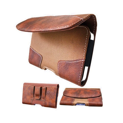 Maezar Leather Phone Holster for Men Belt for iPhone 16 15 14 Pro Max, Galaxy S23 Ultra, S23 Plus, Moto Edge 40, Maezar XXL Large Belt Clip Loop Holder Carrying Pouch Case Magnetic Closure (Brown)