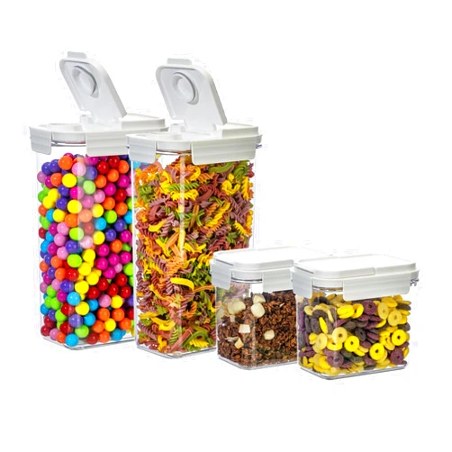 XhOSLAnd Cereal Storage Container Set (Measuring Cups) Pantry Organizer, Food Portion Containers (FG-4pcs)