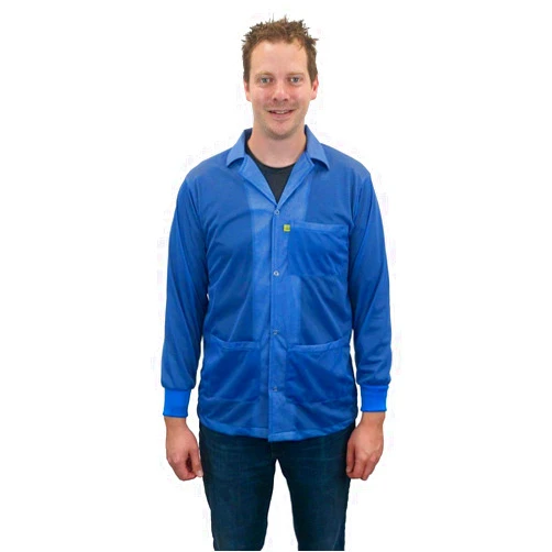 StaticTech 9406 Series ESD Jacket with Lapel Collar, 3 Pockets & Anti-Static Knit Cuffs