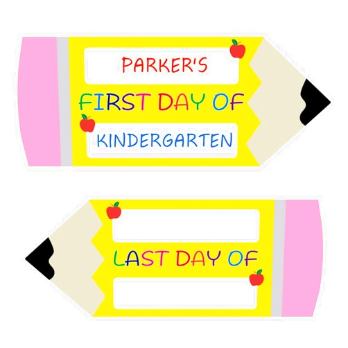 DNTYUISS First & Last Day of School Board Sign - Double-Sided Chalkboard with Printing Pencil Design - 1st Day of Kindergarten Preschool Chalkboard for Back to School Supplies and Photo Props for Boys & Girls