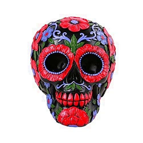 Pacific Giftware Day of The Dead Floral Skull Home Tabletop Decorative Resin Figurine