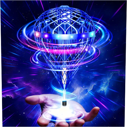 Flystars Flying Bouncing Toys, Next-Gen Pro 2025 Cosmic Globe Flying Orb Ball Motion-Control Hover Spinner with 3D Flips, Cool Birthday Toy for Kids 6+ Boys Girls Teens (Blue-L)