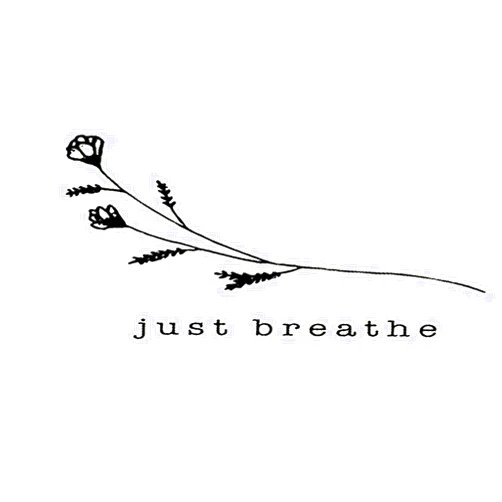 Simply Inked NEW Just Breathe Tattoo - Semi Permanent Designer Semi-Permanent Tattoo for Girls Boys Men Women waterproof Sticker Size: 2.5 x 4 inch l Black l