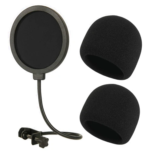 Rigych Microphone Pop Filter and Foam Windscreen for Razer Seiren V2 Pro Mic, Professional Microphone Pop Screen with Foam Mic Cover for Studio Recording and Streaming
