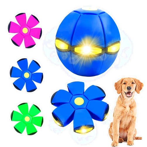 CheerHP Pet Toy Flying Saucer Ball Dog Balls - Light Herding Toy for Rolling Fun (6 Lights)