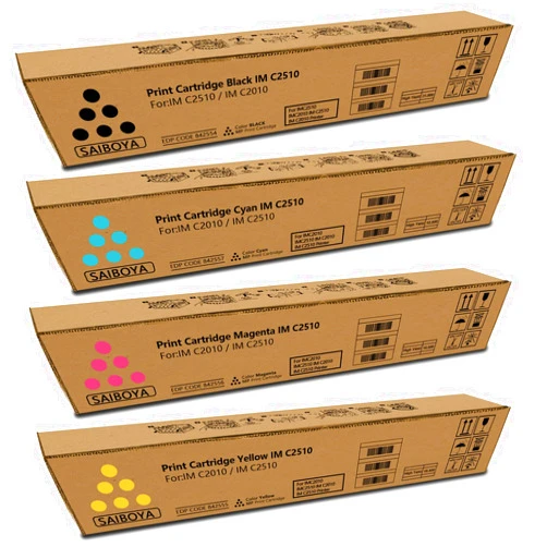 SAIBOYA Compatible IM C2510 IM C2010 High Yield Toner Cartridge Use for Ricoh IMC2510 IMC2010 Toner Cartridge for Ricoh IM C2510 IM C2010 Printers (Black Cyan Magenta Yellow)