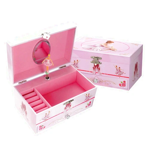 TAOPU Sweet Musical Jewelry Box with Pullout Drawer and dancing Ballerina Girl Figurines Music Box Jewel Storage Case for girls